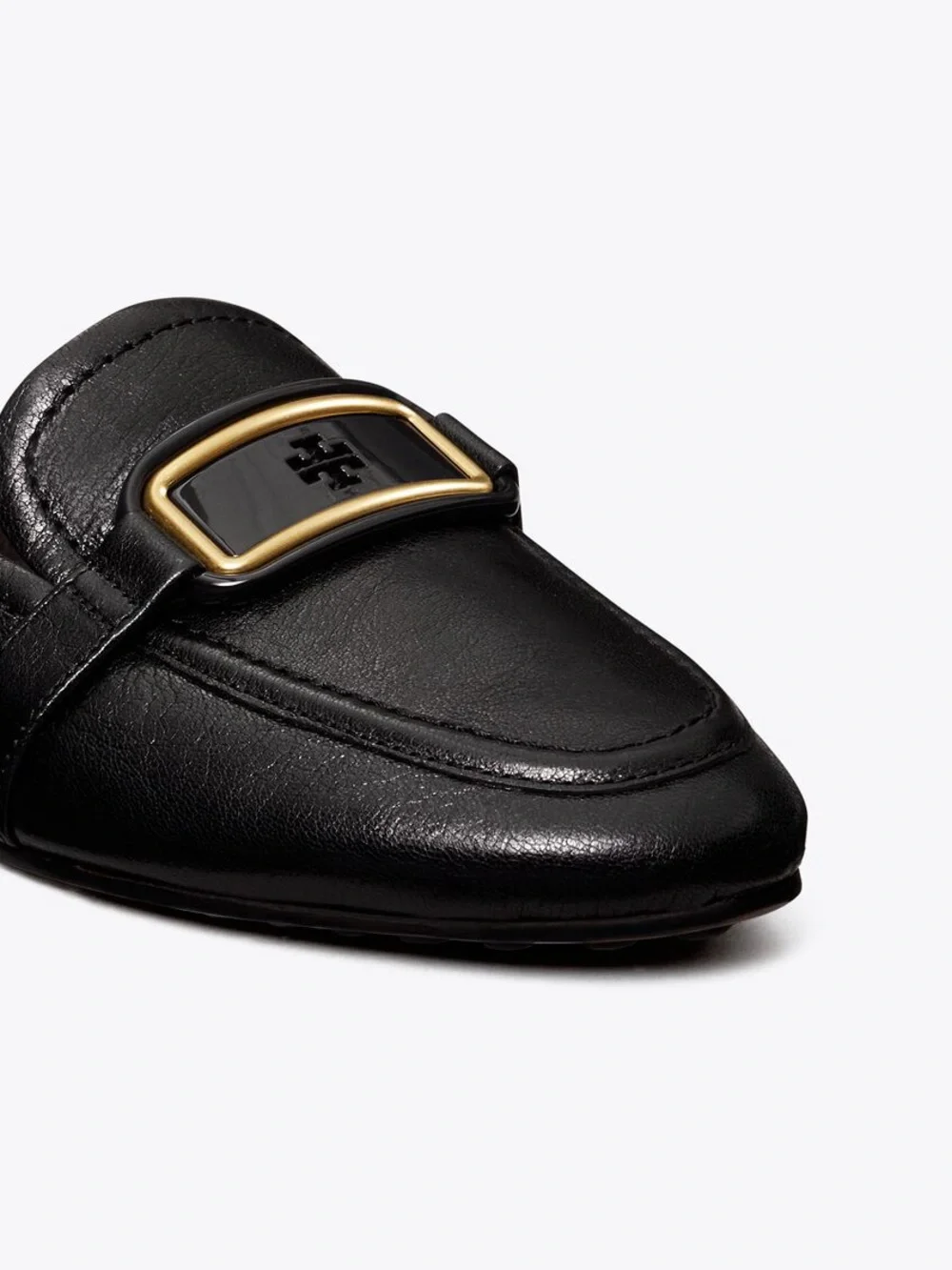 Tory Burch Georgia Backless Mule Loafer Black Leather Size 9